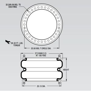 Buy cheap W01-358-7230 Firestone Air Spring Style 215 Two Ply Refer To Contitech FD 2870-30 RS from wholesalers
