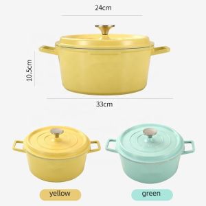 Amazon TOP Seller Kitchen Cookware Round Aluminium Enamel Pot Crock Pot Soup