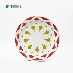 Buy cheap Kraft 9inch 30cm dia Biodegradable Paper Plates Greaseproof UV Coating from wholesalers