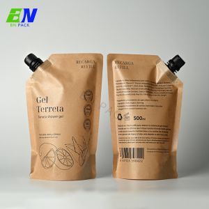 1000ml Shampoo Pouch Refill Kraft Paper With Plastic Cap