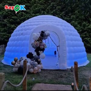 Buy cheap Waterproof Oxford Cloth Colorful LED Lights Outdoor Dome Inflatable Igloo Tent with Blower from wholesalers