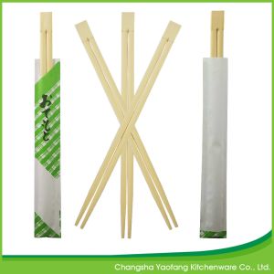 Buy cheap Restaurant 24cm Sushi Roll Chopsticks Twins Bamboo Open Paper Packing from wholesalers