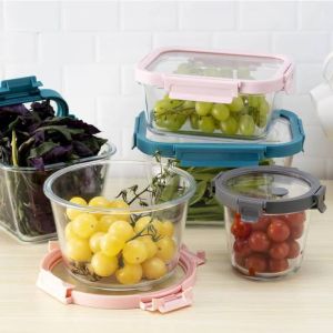 Buy cheap Large Capacity Airtight Glass Food Storage Container with BPA Free High Borosilicate Glass Lid from wholesalers