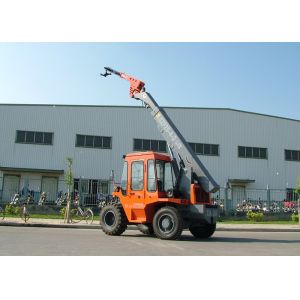 Rigid Suspension Chassis All Terrain Telehandler , Hydraulic Power Steering Boom
