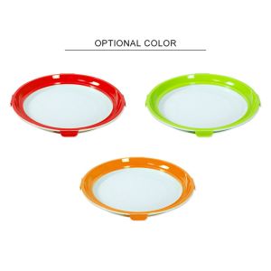 Round Reusable Stackable Food Trays BPA Free With Elastic Lid