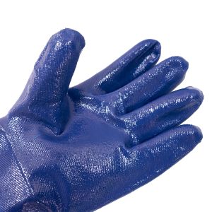 Buy cheap Durable Versatile Chemical Resistant Gloves Blue Nitrile Coated Gloves from wholesalers