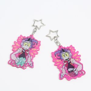 Buy cheap Custom Clear Printed Double Glitter Epoxy Resin Acrylic Charms Keychain for Gift with Star Clasp from wholesalers