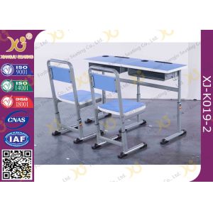 Attached Plywood Double School Desk And Chair For College Classroom