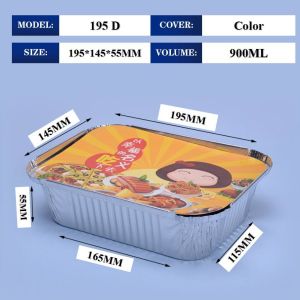 Buy cheap Customized Aluminum Foil Lunch Box 195d 900ml 195*145*55mm from wholesalers