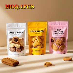 Custom Printed Stand-Up Mylar Bags For Coffee Chocolate Cookie Recyclable With