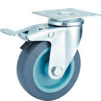 China Swivel Grey TPR caster with total brake ,  2-5  light medium duty themopplastic rubber Castor  Moving wheel on sale