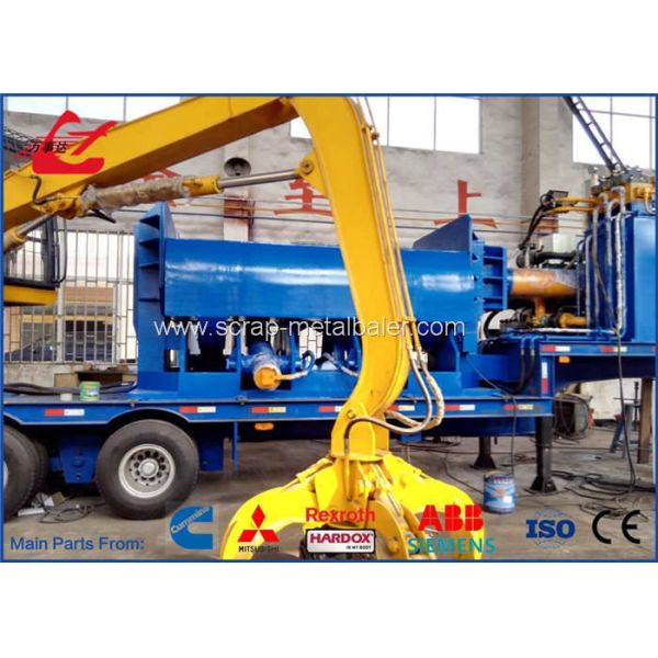 Buy cheap 86kW Scrap Car Logger Baler , Mobile Baler Metal Baling Press With Tailer And Grab from wholesalers
