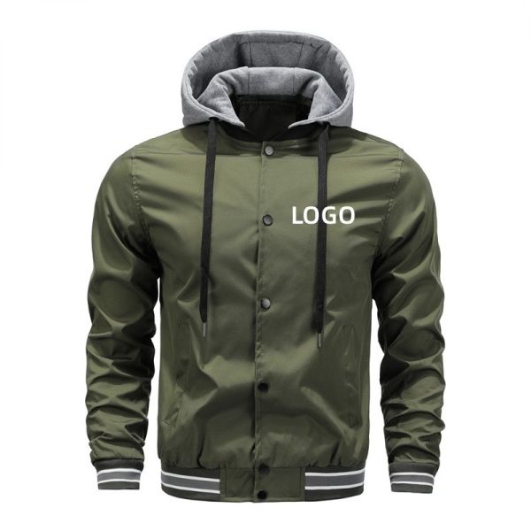 Custom wholesale print logo blank plain polyester black boys bomber baseball