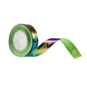 Buy cheap Green Custom Printed Satin Ribbon 16mm Width Smooth Surface Damage Free from wholesalers