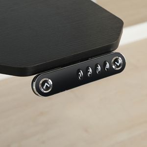 Buy cheap Height Adjustable Office Table with Custom Work Station Design in Modern Black Wood from wholesalers