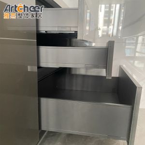 Hotel Design Luxury Kitchen Furniture with Quartz Stone Table Top of E1 Material