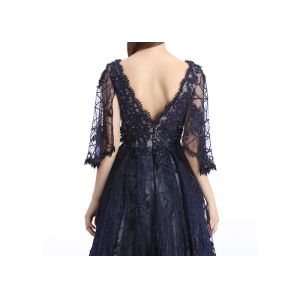 Buy cheap Fishtail Long Sparkly Prom Dresses Deep V Neck Ruffles With Fancy Embroidery from wholesalers