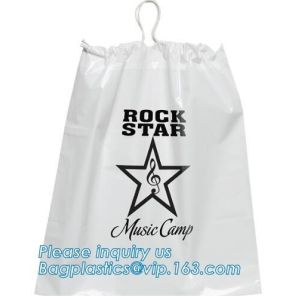 Biodegradable Environment friendly LDPE Plastic bags with DRAWSTRING closure