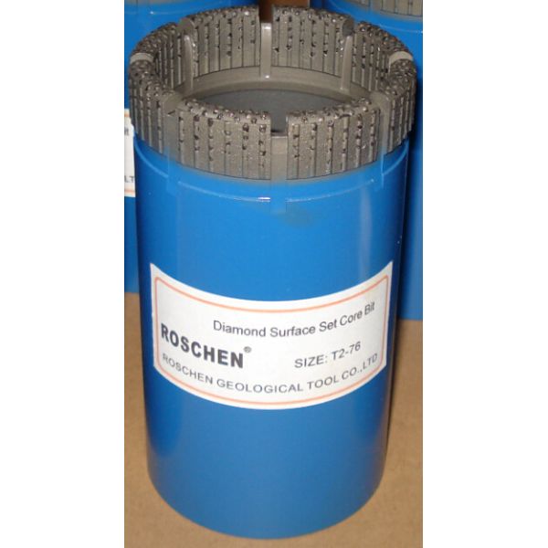 Quality HQ NQ Surface Set Core Drill Bits , Diamond Cutting Drill Bits With Hard Matrix for drilling very soft & abrasive stone for sale