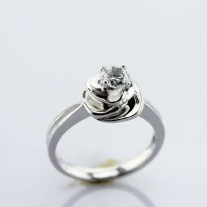 Buy cheap Sterling Silver Engagement Ring with Clear Cubic Zirconia(F69) from wholesalers