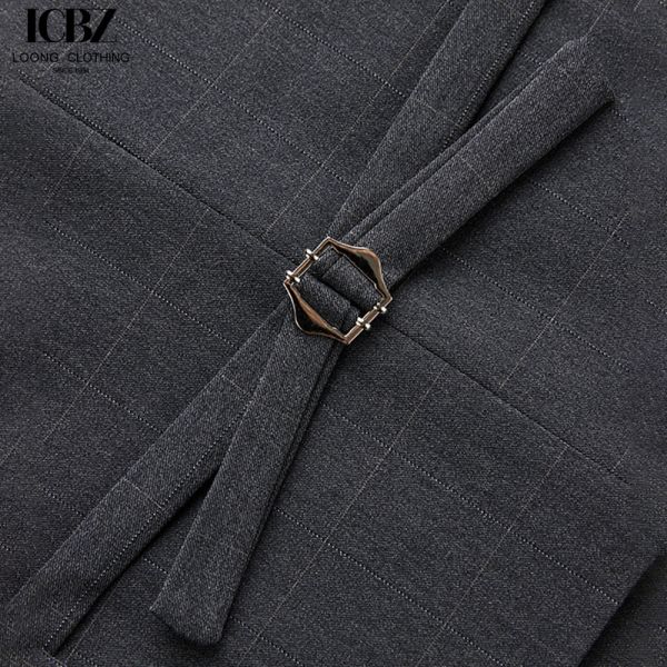 Customized Color Men's Plaid Suit Vest for Business Banquet in Retro British Style