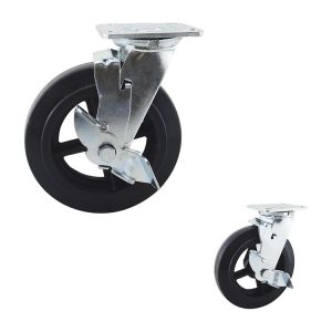 China 250kg Capacity Rubber Heavy Duty Casters 200mm Diameter on sale
