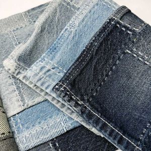 Buy cheap Cotton Blend Stitching Lattice Jacquard Denim Fabric Jean Material Fabric For Garments from wholesalers
