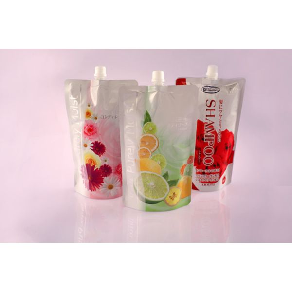 Quality Customized Stand Up Flexible Cosmetic Packaging Bag With Spout for sale