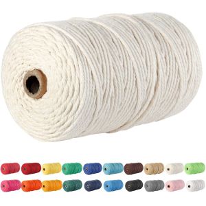 Nature Cotton 3 Strands 4mm Colour Cotton Rope for Customized Requirements