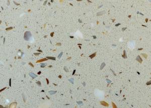 Buy cheap Shell quartz countertops, stone wall, round coffee table,dining table,stone tile, wall, bathroom vanities product