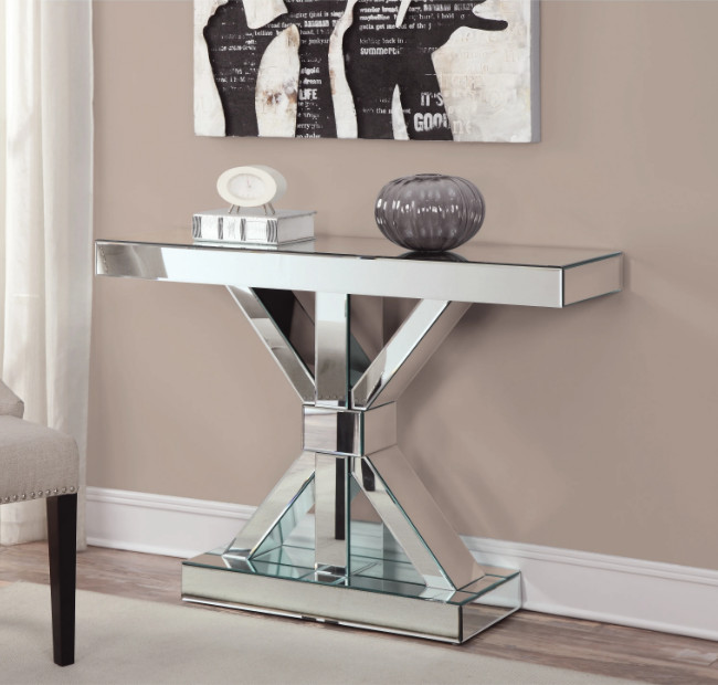 Buy cheap Hot sales sparkly unique console table x shaped mirrored hallway table for living room from wholesalers