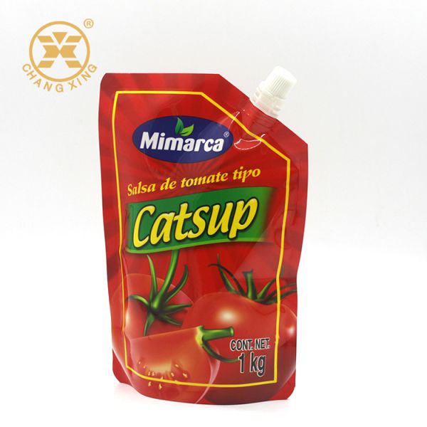 Quality Food Grade Plastic 1KG Tomato Ketchup Pouch With Spout for sale