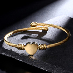 Buy cheap Goldplated Stainless Steel Bangle Charm Bracelets Endless Insert ODM from wholesalers