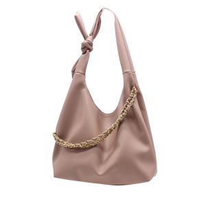 China Pink PU Shoulder Bag 41cm 31cm Knotted Chain With Two Strap on sale
