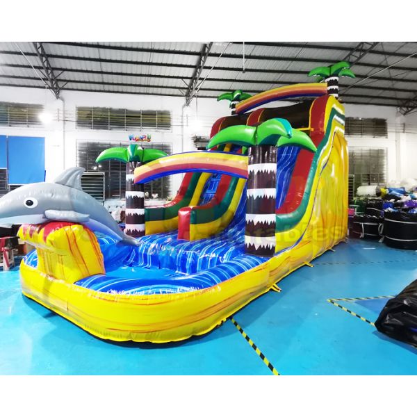 Quality Jumping Bouncer Outdoor Inflatable Water Slides For Kindergarten for sale