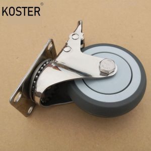 China 4 Inch Steel Fork Table Cart Medical Wheel Heavy Duty Caster with 1.000kg Gross Weight on sale