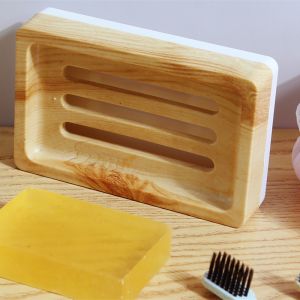 Buy cheap Wood Grain Bathroom Soap Stand Plastic from wholesalers