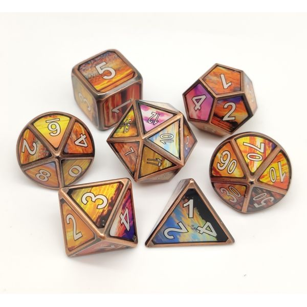 Hand Polished Metal RPG Dice Lightweight Neat Sharp Edges Polyhedron