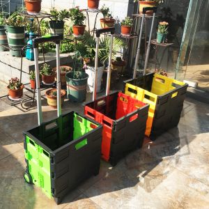 Buy cheap Hand Carts Foldable Supermarket Trolley With Plastic PVC Wheel from wholesalers