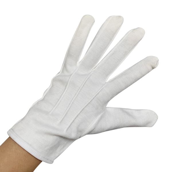 Breathable 100% Cotton White Jewelri Glove Ceremony Parade Honor Guard Formal Dress Gloves