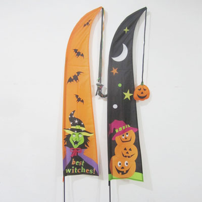 Quality Halloween Garden Flag witch and pumpkin for sale