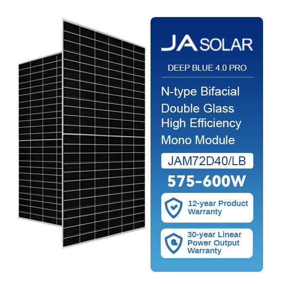 Quality 182mmx182mm Cell Size JAM72D40LB 575w-600w Deep Blue 4.0 Pro Bifacial N Type Solar Panel for sale