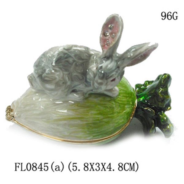 Fairy Rabbit Enameled Trinket Box Bunny Jewelry Box Pewter Rabbit Jewelry Trinket Box Gifts Cony Trinket Box Ring Holder