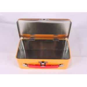 Buy cheap Custom Artwork Printing Cookie Gift Tins With Plastic Handle , Full Color Tin Lunch Box from wholesalers