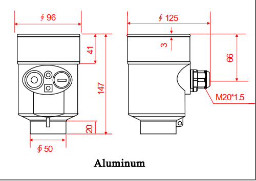 High quality Level Transmitter radar with RS485 4-20mA radar Level Sensor for Highly dusty environment