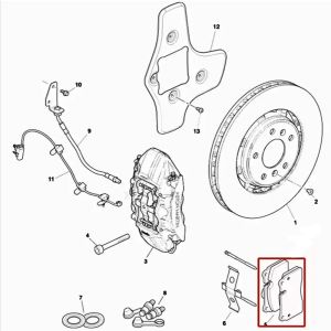 For Aston Martin Rapide Rear Brake Pad Kit With Sensor OEM AD43-2C562-AA AD43