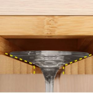 BAMBOO Home Bar Wall Mount Wine Glass Hanging Rack Cup Hanger Goblet Shelf