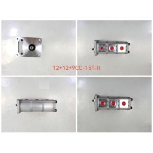 Buy cheap Iron and Aluminum alloy materials Hydraulic Gear Pump 12+12+9CC-15T-R Range for Construction Machinery Factory Supply Hydraulic Spare Parts from wholesalers