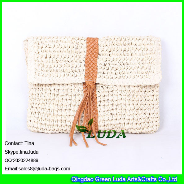 Buy cheap LUDA 2016 summer handbag quilted totes pu handwoven macrame dec paper straw handbag from wholesalers