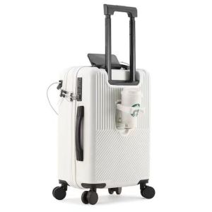 Buy cheap Front-Opening Multi-Functional Luggage New Pull-Along Suitcase with Multi-Directional Wheels Combination Lock Travel Case Leather Suitcase for Men and Women abs hard shell luggage from wholesalers